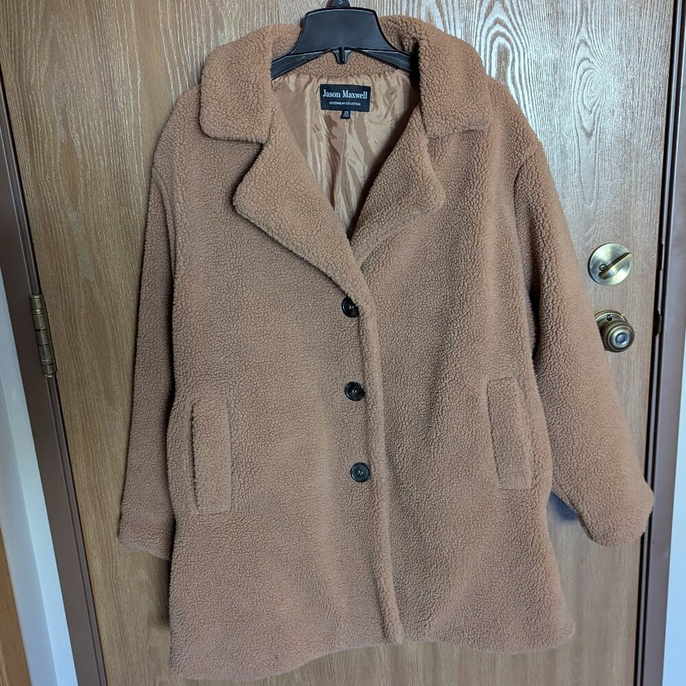Jason Maxwell Buttoned Teddy Jacket, 2XL